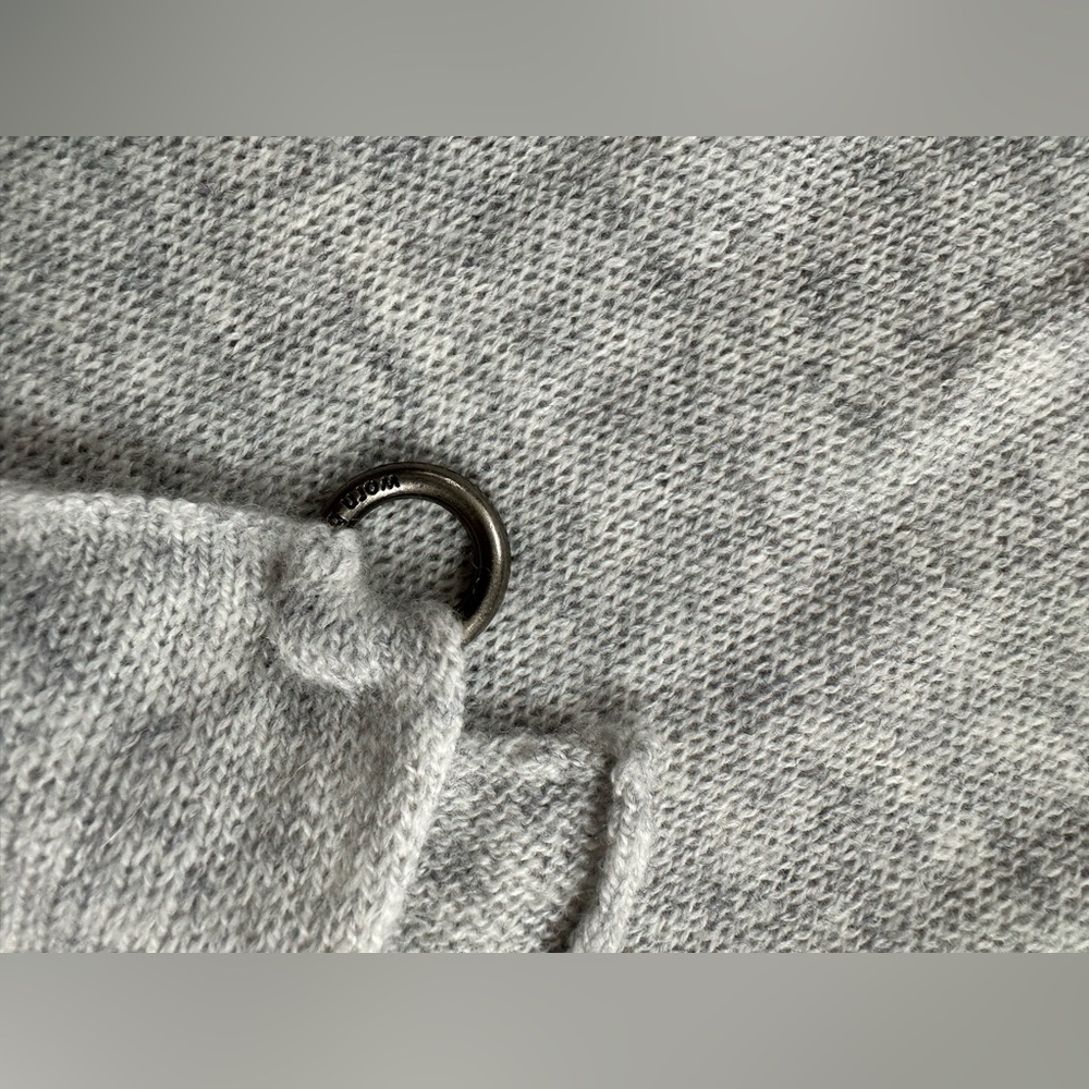 Beryll Light Gray Cashmere Wrap with Jewelry Adornment - Picture 3 of 5